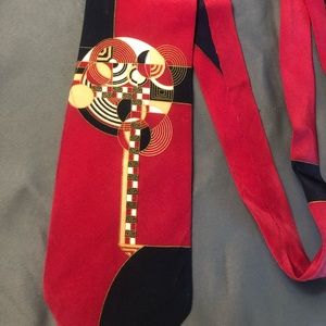 Frank Lloyd Wright Neck Tie Eclipsing Circles Red